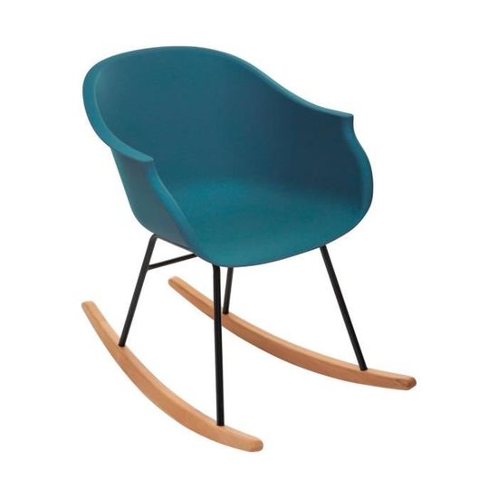 Atmosphera Rocking Chair en Cuir Marron