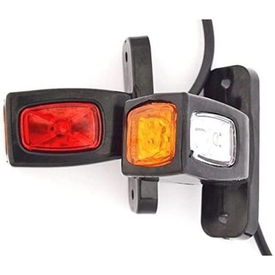Lot De 2 Feux De Contour LED Pour Camion - 12V/24V, Orange, Blanc, Rouge, Pour Van, Camping-car, Remorque