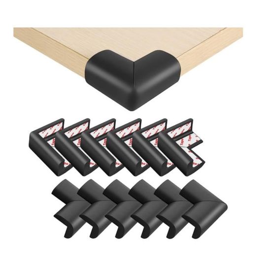 Protections D'angle Bébé ECHOCUBE Lot De 12 - Transparent, Adhésif TESA, Forme L Et R - Pour Meubles, Tables