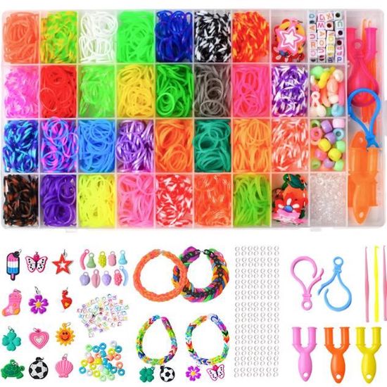 Elastique Bracelet Kit, 2500pcs Caoutchouc Coloré pour Loom Bands avec Elastique Bracelet Kit, 2500pcs Caoutchouc Coloré pour Loom Bands avec
