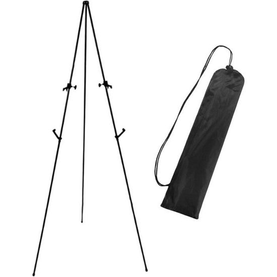 NewZeal Chevalet d'artiste pour peinture et présentation, Chevalet de peinture en aluminium réglable avec sac portable/seau pliable - 51 à 155 cm (Noir
