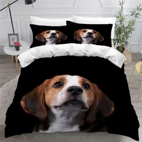 Housse de couette Chiot Marron Foncé Microfibre