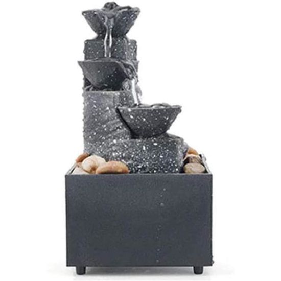 Fontaine De Table Zen Feng Shui - Céramique - Alimentation USB - Décoration Intérieure Relaxation (Couleur : Rhyme Of Stone) - 3