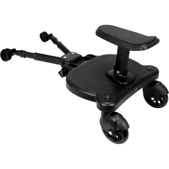 Planche Poussette Universelle 2-en-1 Avec Siège - Marchepied Poussette Pour Enfants 2-6 Ans, Compatible 99% Poussettes, Antidérapante & Pliable