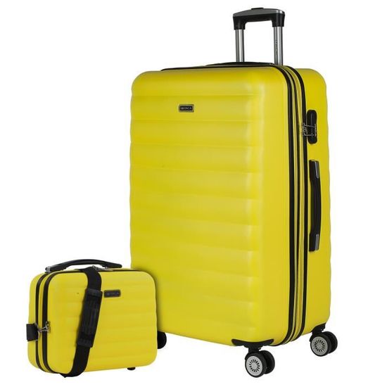 Valise Cabine Sous Siège Mixi 14 Pouces - Rigide, Jaune, Neuve, Idéale Voyage