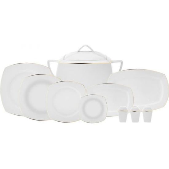 Service De Table Porcelaine Talia Cream 60 Pièces Pour 12 Personnes - Karaca - Assiettes, Bols, Accessoires De Service
