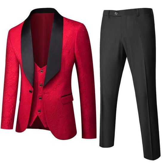 Costume Homme 3 Pièces Grande Taille - Blazer Croisé + Gilet + Pantalon Slim Fit - Pour Mariage, Bureau, événement Chic - Tailles L à 6XL