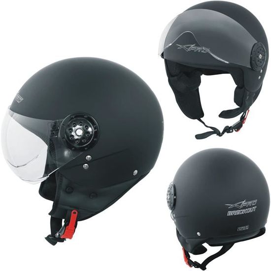 Casque Moto Demi-Jet Homme Femme - Visière Anti-Rayure, Taille Réglable 45-65 Cm