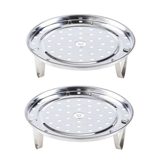 Empileur De Plaques Micro-ondes Multifonction - Support Cuisson Vapeur Rond Avec Poignée, ABS Antidérapant, Blanc