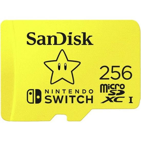 Carte mémoire microSDXC SANDISK Extreme 256Go pour Nintendo Switch - V30/U3/C10/R100/W90