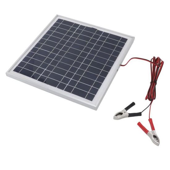 Panneau Solaire 50W Monocristallin - Câble 3m Avec Clips Batterie - Parfait Camping, Randonnée - 5
