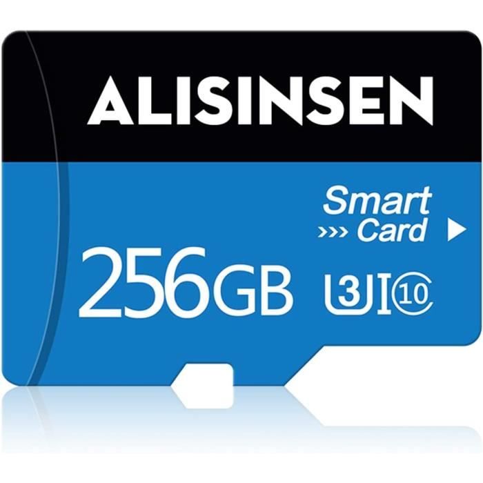 Carte Micro SD QUMOX 256 Go Classe 10 UHS-I - Compatible Smartphone, Drone, Nintendo Switch - Avec Adaptateur SD