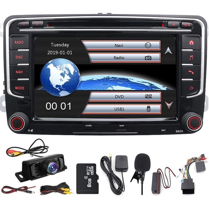 17,8 cm- 7- double DIN EN Dash Autoradio stéréo pour VW Volkswagen Golf Passat Polo Jetta Tiguan EOS Scirocco Touran Skoda Seat av