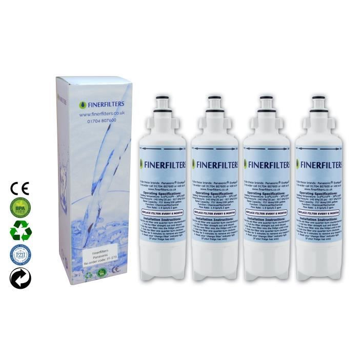 4 x Panasonic CNRAH-257760 Filtre à eau pour réfrigérateur de Finerfilters