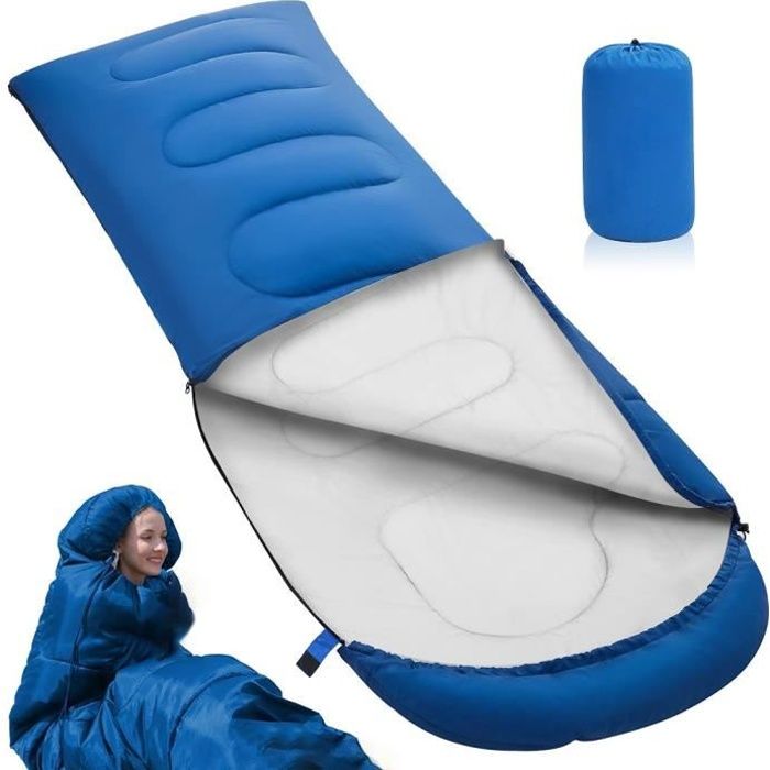 Sac de Couchage, 210 x 75 cm Camping Sac de Couchage Compact, 1000g Sac de Couchage Ultra Léger pour Camping, Randonnée