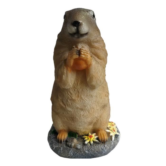 Artisanat Vivid Rsein Animaux Statue Jardin Sculpture Pelouse Ornement Marmotte