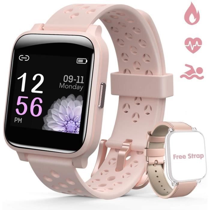 Hommie Montre Connectée Femme Smartwatch Sport Etanche IP67 Bracelet Connecté Cardiofréquencemètre Podomètre Fitness Tracker d’Activ