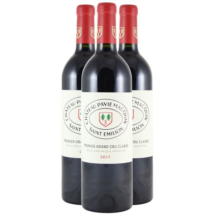 Château Pavie-Macquin Rouge 2017 - Lot de 3x75cl - Vin Rouge de Bordeaux - Appellation AOC Saint-Emilion - 16-20 Jancis Robinson - C