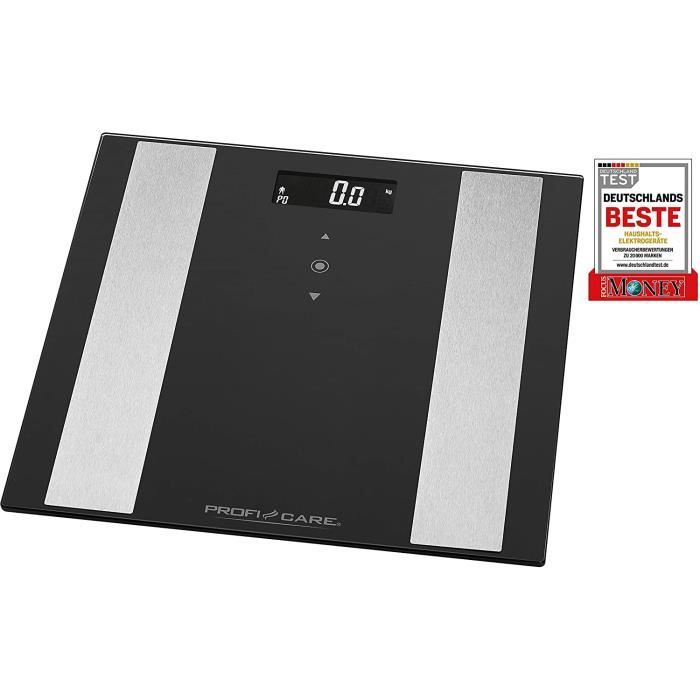 Pèse-personne Care 330070 PC professionnelle PW 3007 FA 8 en 1 en verre pèse-personne électronique avec insert en acier 586658