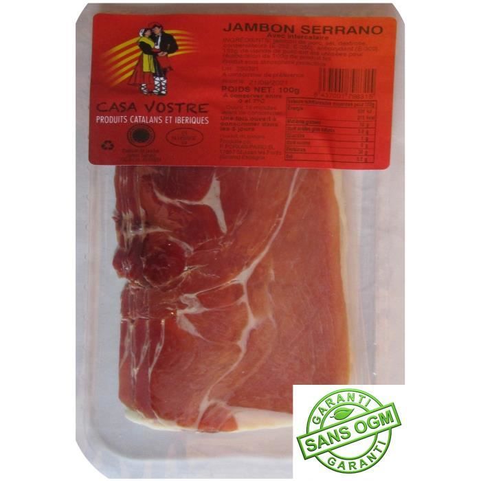 Jambon Serrano tranché Tapas 100 gr