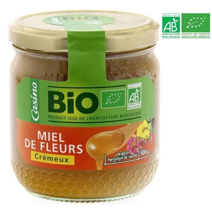Miel de fleurs crémeux - Pot en verre - Bio - 500g