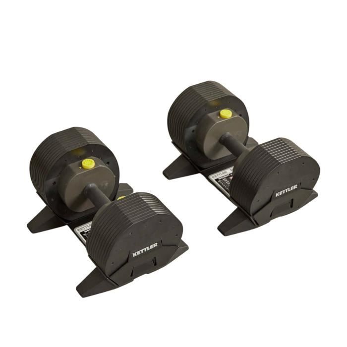Kettler Vario Dumbbells Select 55 | Set | Poids réglable | 10 disques par haltère
