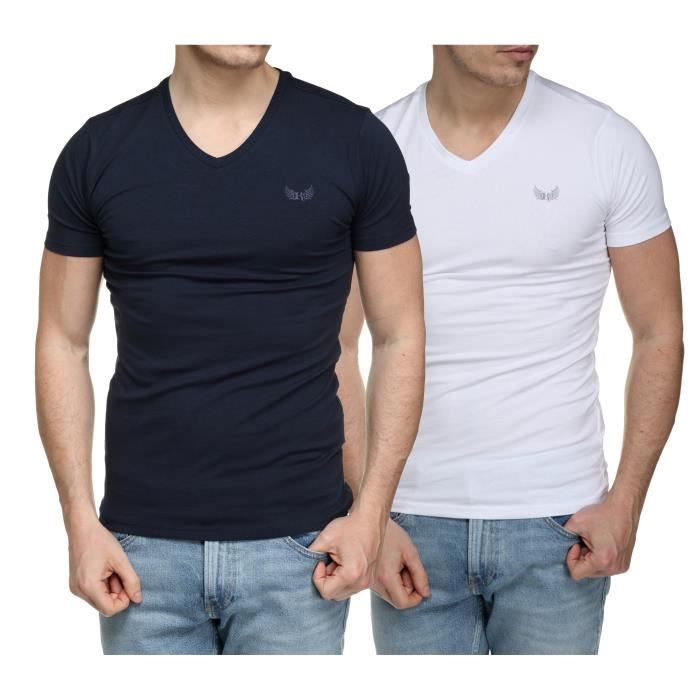 Tee Shirt Kaporal Gift E21 Pack X2 Col V White ...