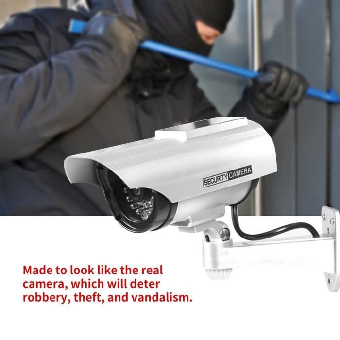 Camera vidéo anti-vol Surveillance de sécurité Étanche Faux Caméra Clignotant Rouge LED