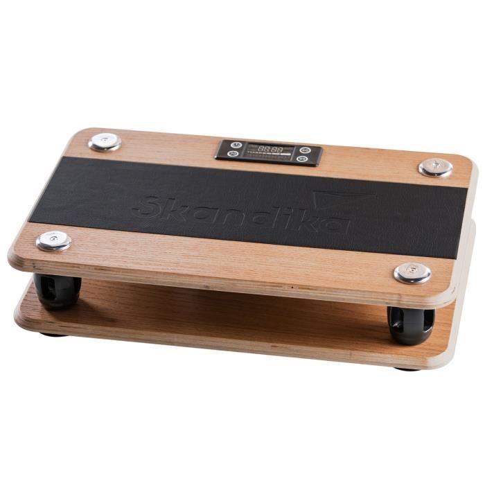 Skandika Virke - Plateforme vibrante en chêne véritable - Sac de transport 100% coton - 8 Prog - 99 niveaux de vitesse