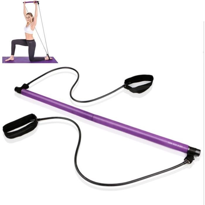TD® Unisexe Pilates barre bâton résistance maison gymnastique entraînement Fitness Sport portable mous - Modèle: VIOLET