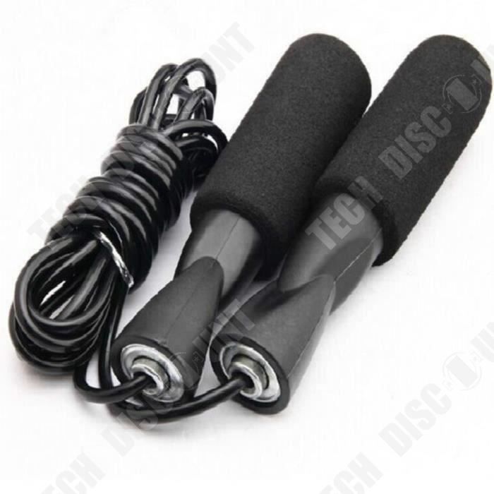 TD® Corde à sauter à roulement billes PVC- Réglable peau de Vache- Résistant pour Fitness Boxe