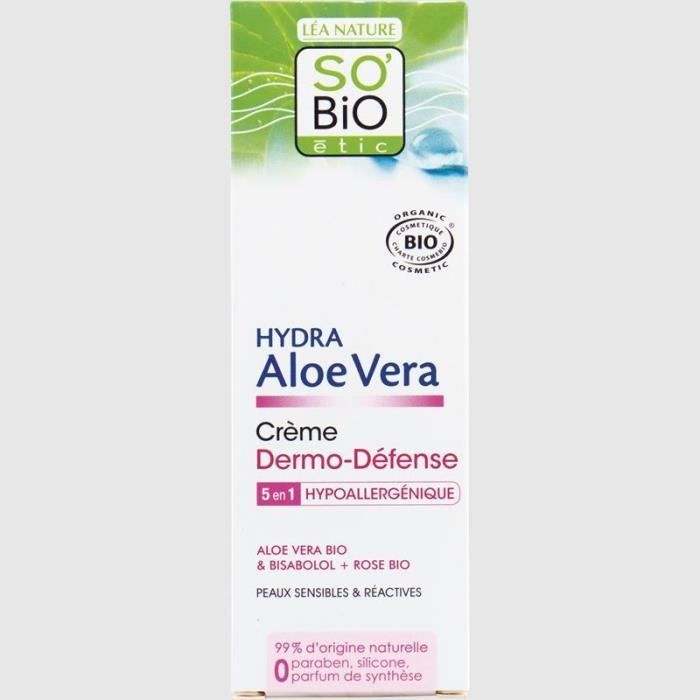 SO'BiO ETIC Crème dermo-défense Hydra Aloe Vera 5en1 - 50 ml