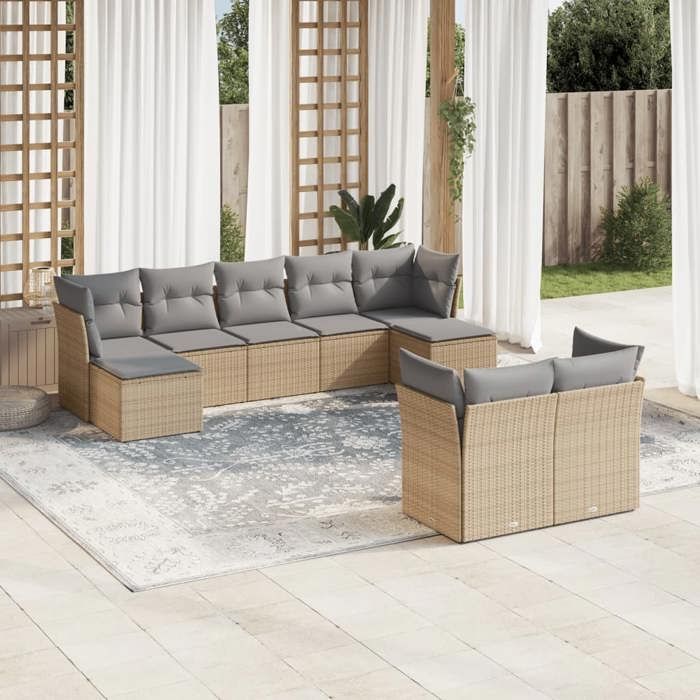 Salon de jardin vidaXL 9 pièces - vue 5