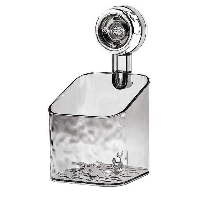 Salle De Bains Etagere Ventouse Étagère Avec Motif Glacier Boîte De Rangement Mural Pour Toilettes Gris S