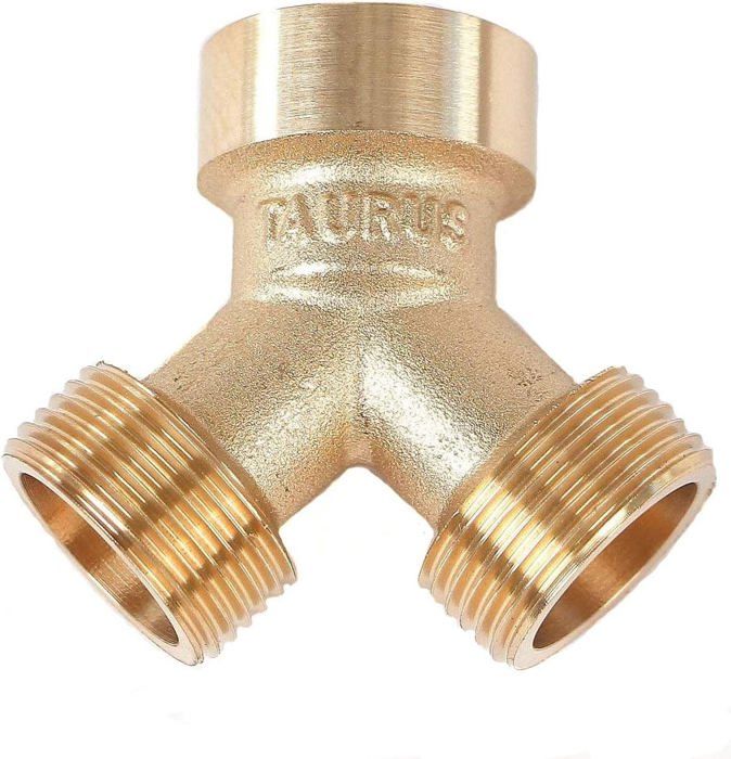 XUHN 2 Voies Y Distributeur 3/4 Pouce Plaqué Nickel Laiton Répartiteur