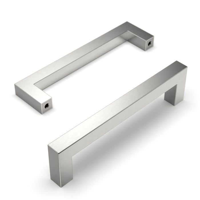 Lot de 10 poignées de meuble cuisine inox brossé entraxe 128 mm