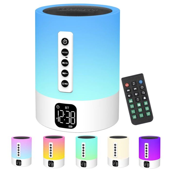 Enceinte Bluetooth multifonction - AIMOONSA - Multifonction - Lampe tactile - Bruit blanc - Bluetooth 5.0