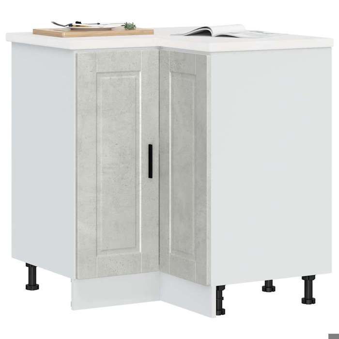 Meuble cuisinecharge 65 kgDesign ModerneArmoire dangle de cuisine Porto gris béton - bois dingénierie 717300