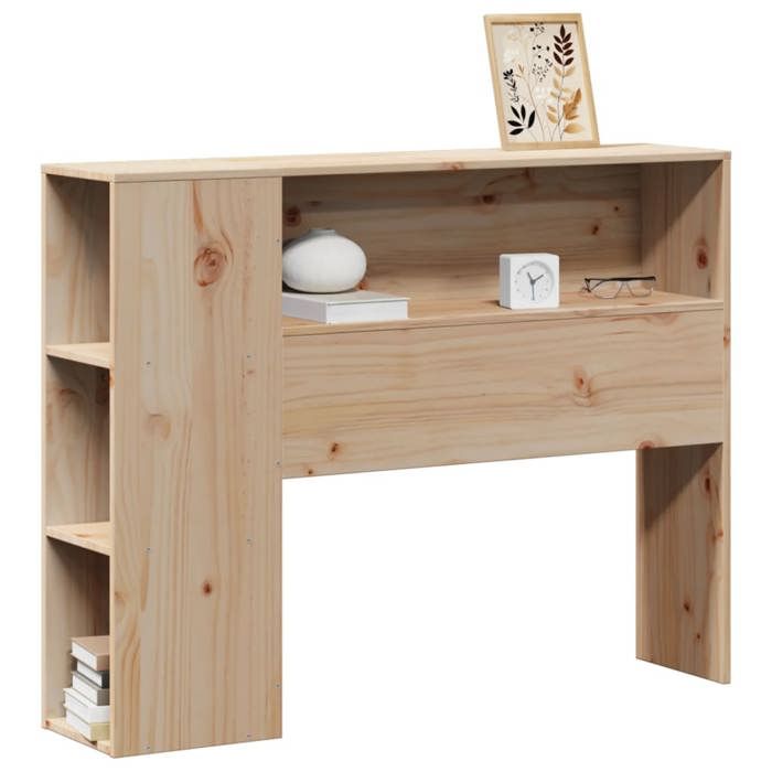 Tête de lit avec rangement - VIDAXL - Bois massif de pin - 81x24x82 cm - Pour lit double - Compartiments de rangement