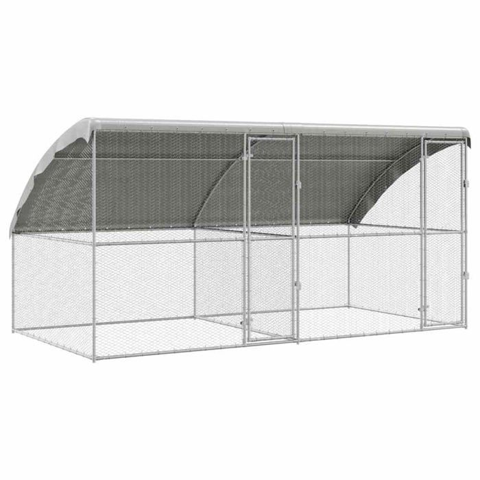 vidaXL Cage à poules 400 x 200 x 198.5 cm Acier galvanisé - vue 2