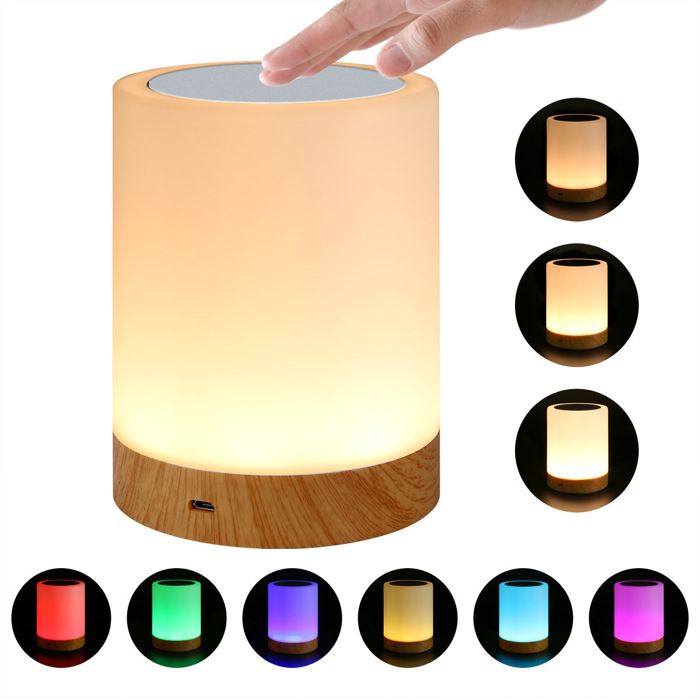 dirigéLampe de chevet à intensité variable idéale pour les chambres et les salons avec lumière blanche chaude et fonction