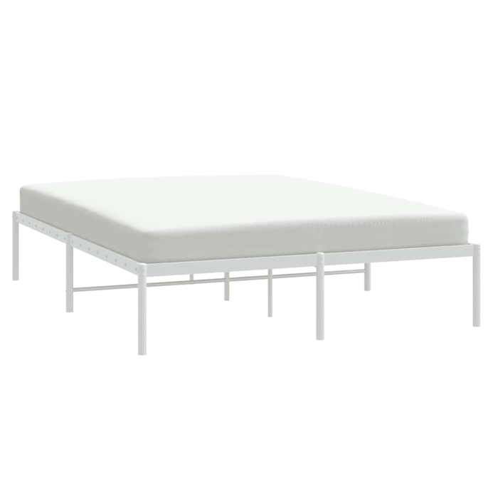 Magnifique Cadre de lit métal double - Sommiers à lattes - sans matelas blanc 160x200cm 3074