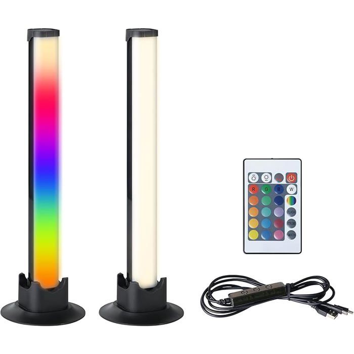 Lot de 2 barres LED pour gaming room lampes de table multicolores avec effets lumineux lumière Lot de 2 L FLEUR-PLANTE ARTIFICIELLE