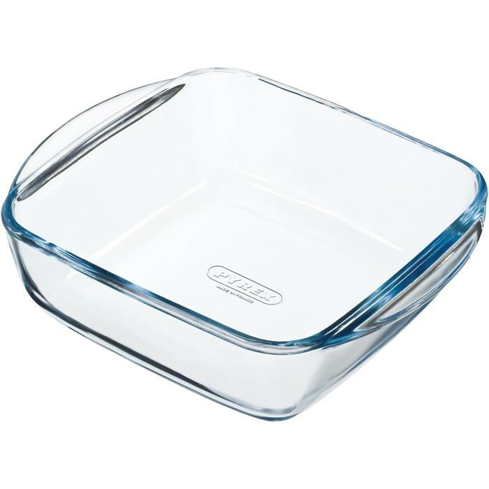 Plat à Four Carré - 1 Pièce - Verre Borosilicate - Cuisson Homogène Air Fryer - Viandes et Légumes - 20x17 cm MIROIR ELECTRIQUE