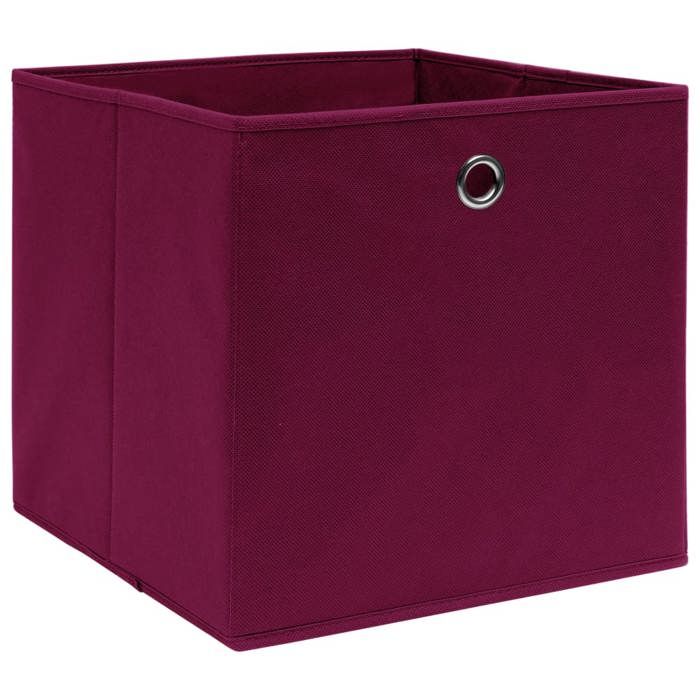 EASYLIFE Boîtes de rangement 4 pcs Tissu intissé 28x28x28 cm Rouge foncé VIDAXL Cadre stable LL15966