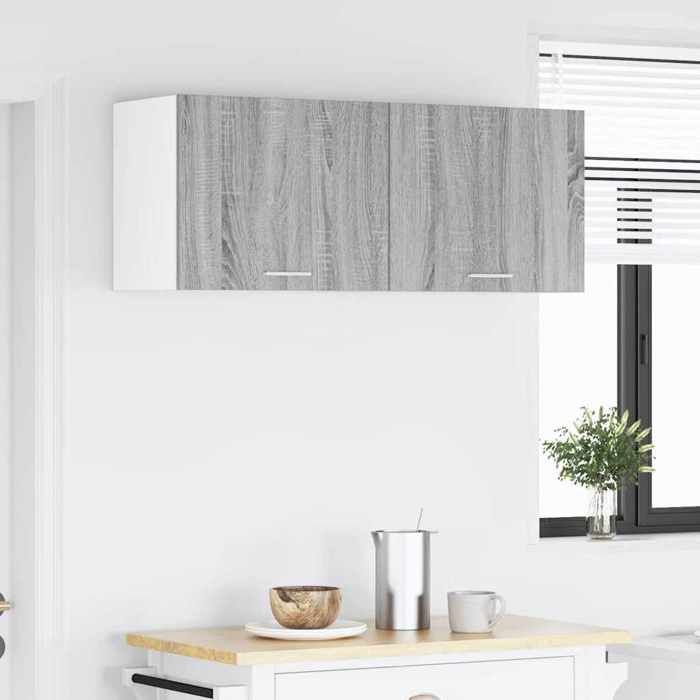 Meuble Rangement - HAOSHOP - Armoire suspendue 2 pcs Gris Sonoma et Blanc 50 x 31 x 40 cm&01_40479