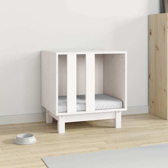 Maison pour Chiens - vidaXL - Blanc - 50x40x52 cm - Structure robuste - Bois massif 249998 Maison pour Chiens - vidaXL - Blanc - 50x40x52 cm - Structure robuste - Bois massif 249998