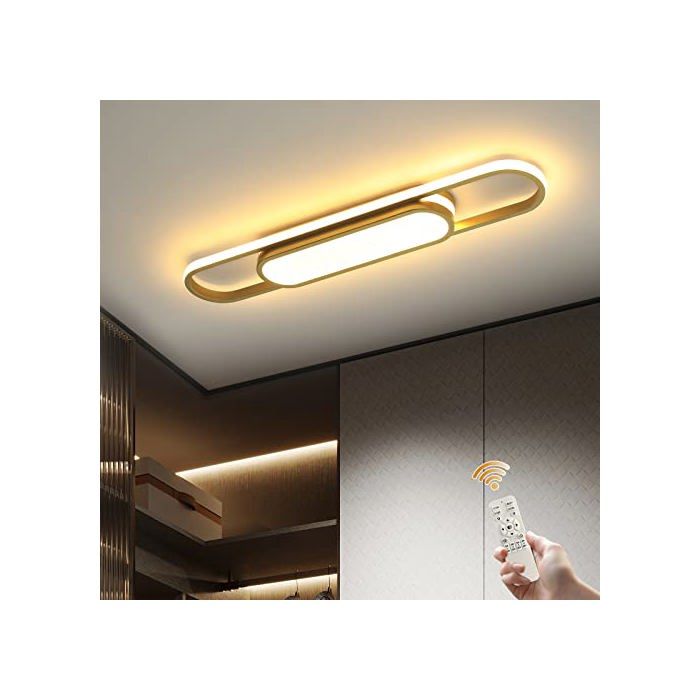 Luminaire Plafonnier LED 70CM Moderne Plafonnier Lampe de Plafond avec Télécommande Luminaire Plafond pour Salon Cuisine Salle