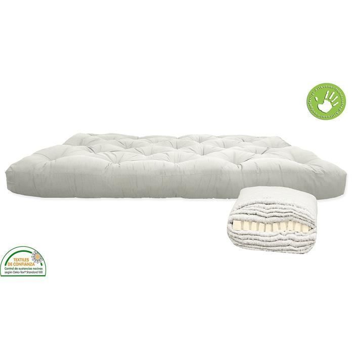 Futón en coton avec 4 cm de Látex, 140x200x14 cm Cdiscount Maison