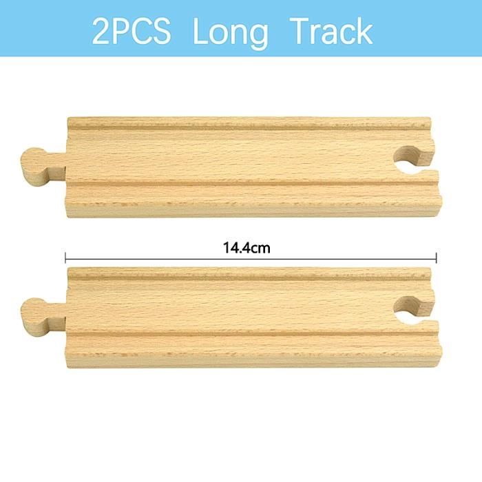 Lot de 6 rails de train droits en bois de 15,2 cm, accessoires compatibles avec la plupart des voies de train pour filles et garçons (6 pièces